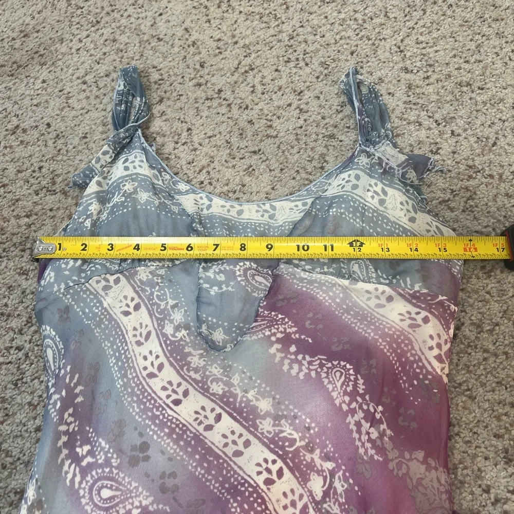 RANGOON SILK HANDKERCHIEF MULTI PRINT Resort floral midi guest Dress small - Picture 14 of 16